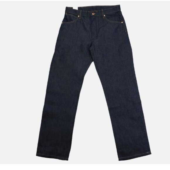 Wrangler13MWZ W38 L34 Men's Jeans Cotton Selvedge Denim Broken Twill Dark Indigo - Picture 13 of 16